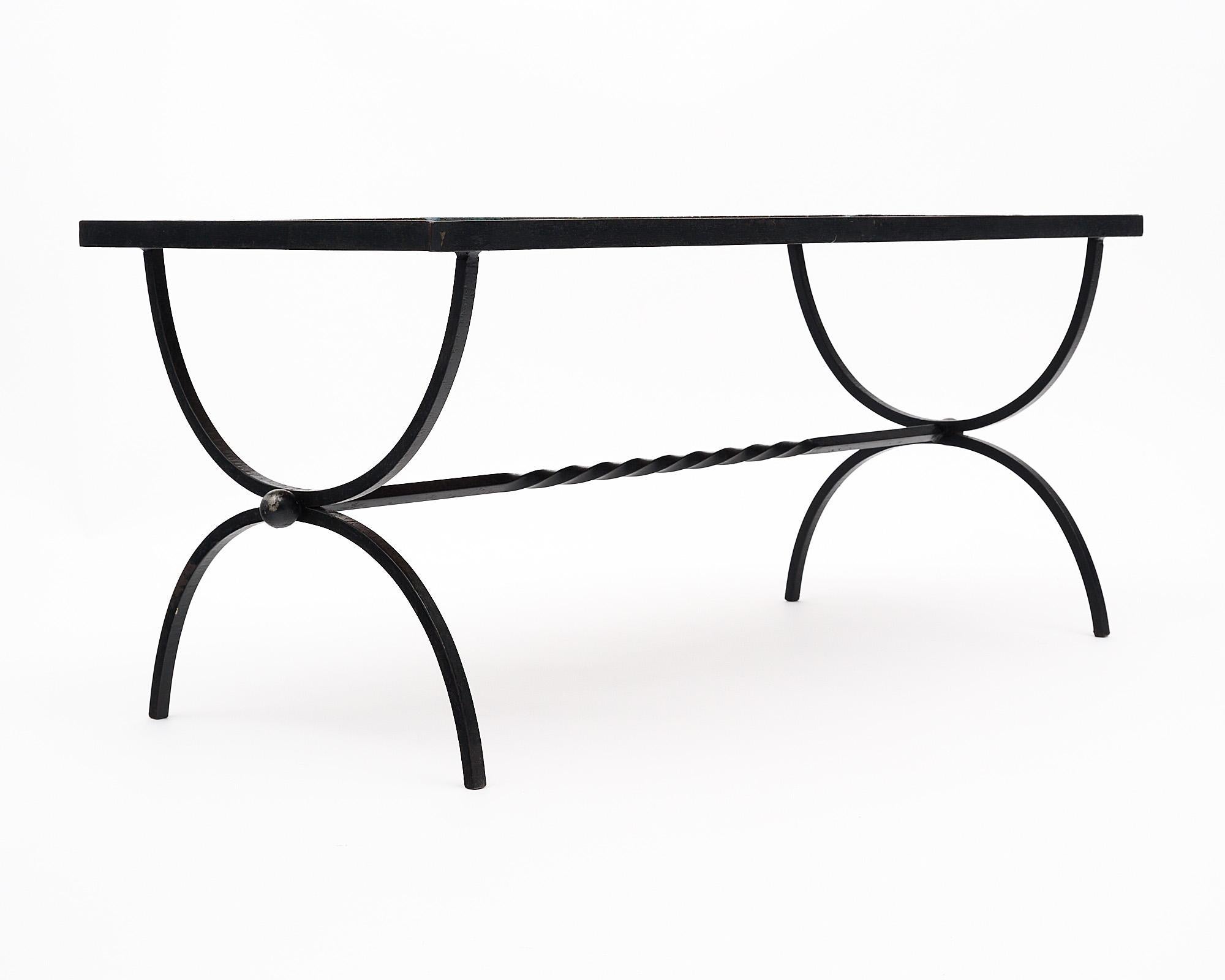 Forged Tiled Coffee Table from Vallauris For Sale