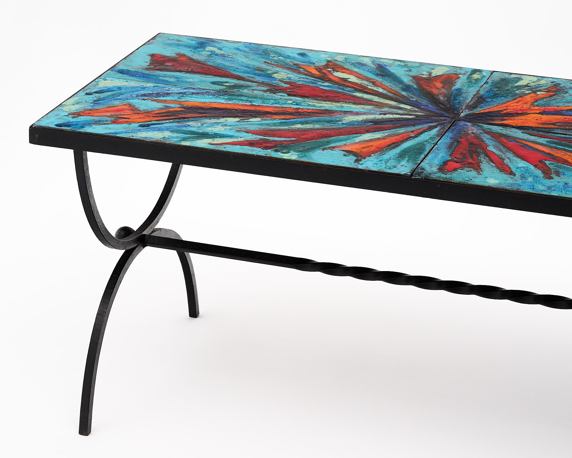 Mid-20th Century Tiled Coffee Table from Vallauris For Sale