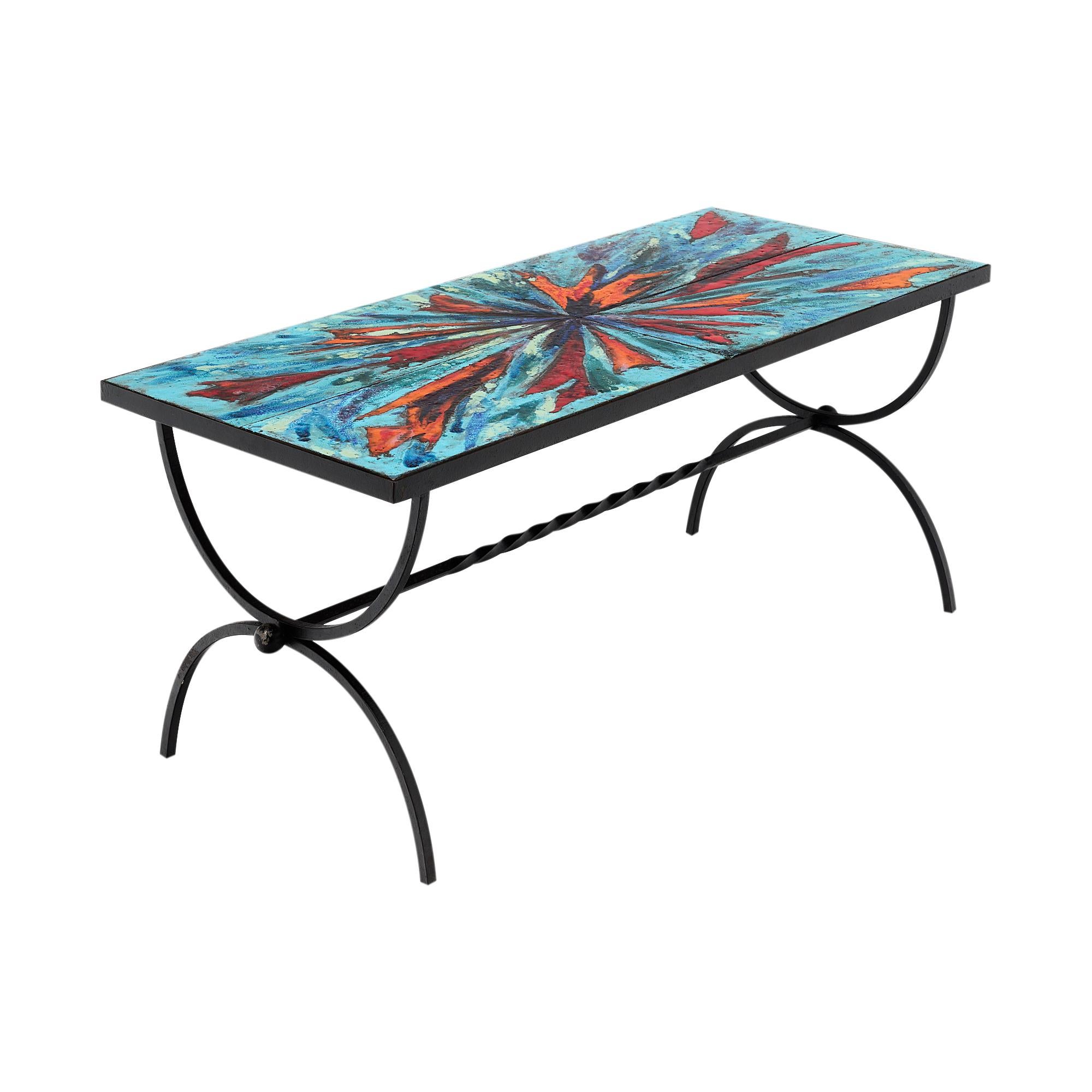 Tiled Coffee Table from Vallauris For Sale
