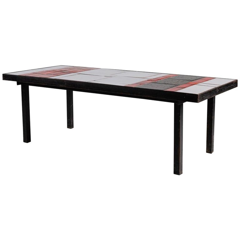 Tiled Coffee Table Glazed Ceramic Tile, Metal And Tile Coffee Table