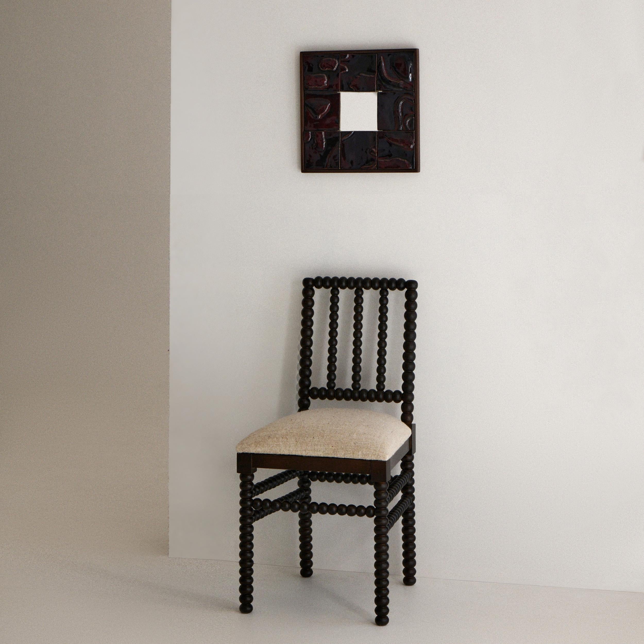 TILED MIRROR, designed in 2025.

This mirror is crafted with hand-built tiles that  are available in customer's own choice of glaze. Crafted by skilled artisans in Northern Portugal.

Bespoke dimensions and colours available upon request. To view