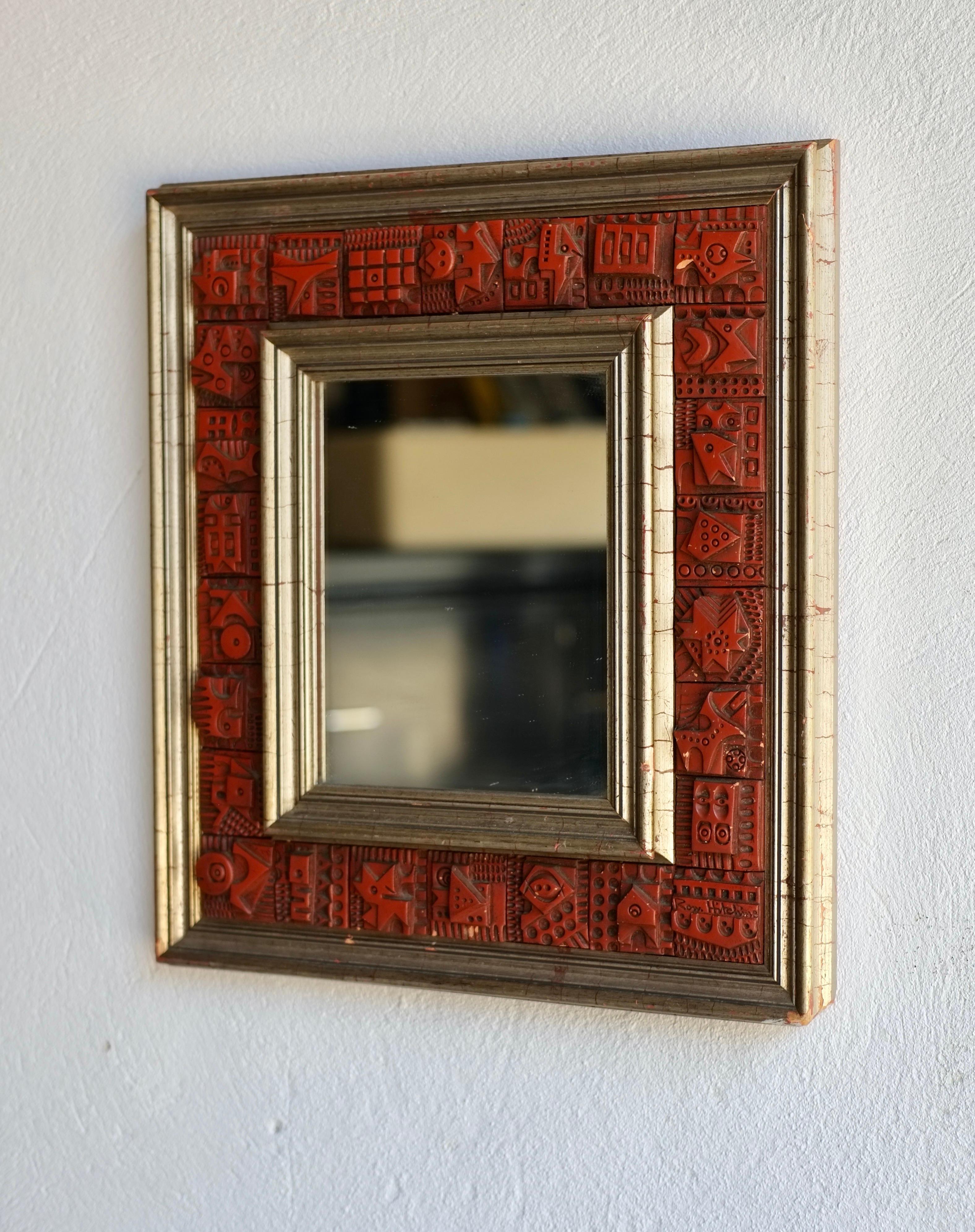 Tiled Wall Mirror, Ron Hitchins In Good Condition In London, GB