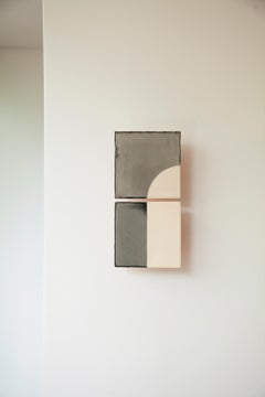 Tiles Door Grey Ceramic Decorative Wall Lamp by Violaine d'Harcourt