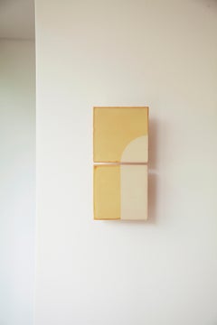 Tiles Door Yellow Ceramic Decorative Wall Lamp by Violaine d'Harcourt