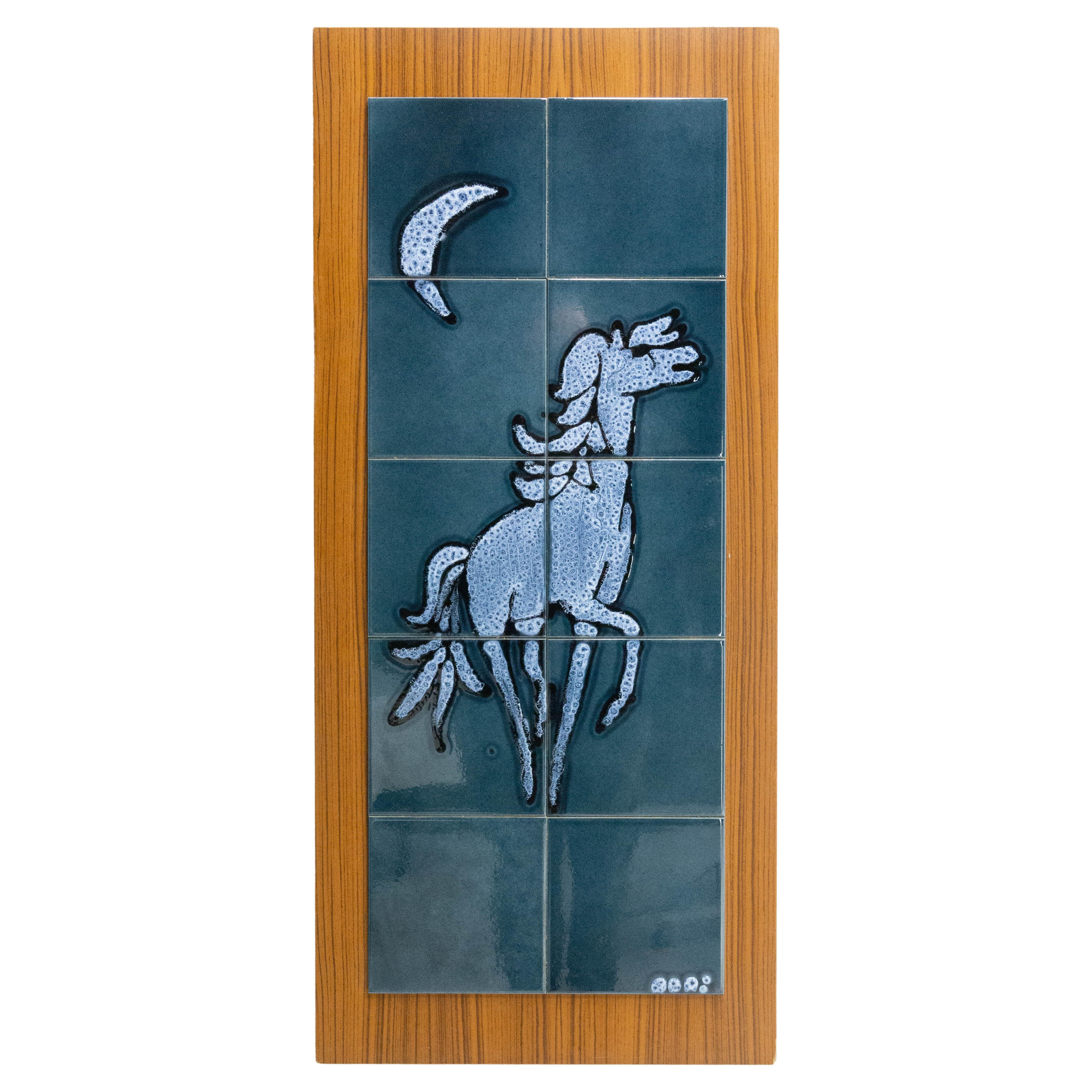 Piastrelle Cavallo sotto la luna Mid-Century, Francia in vendita