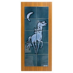 Tiles Cheval sous la lune, milieu du siècle, France