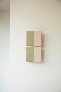 Tiles Line Green Ceramic Decorative Wall Lamp by Violaine d'Harcourt