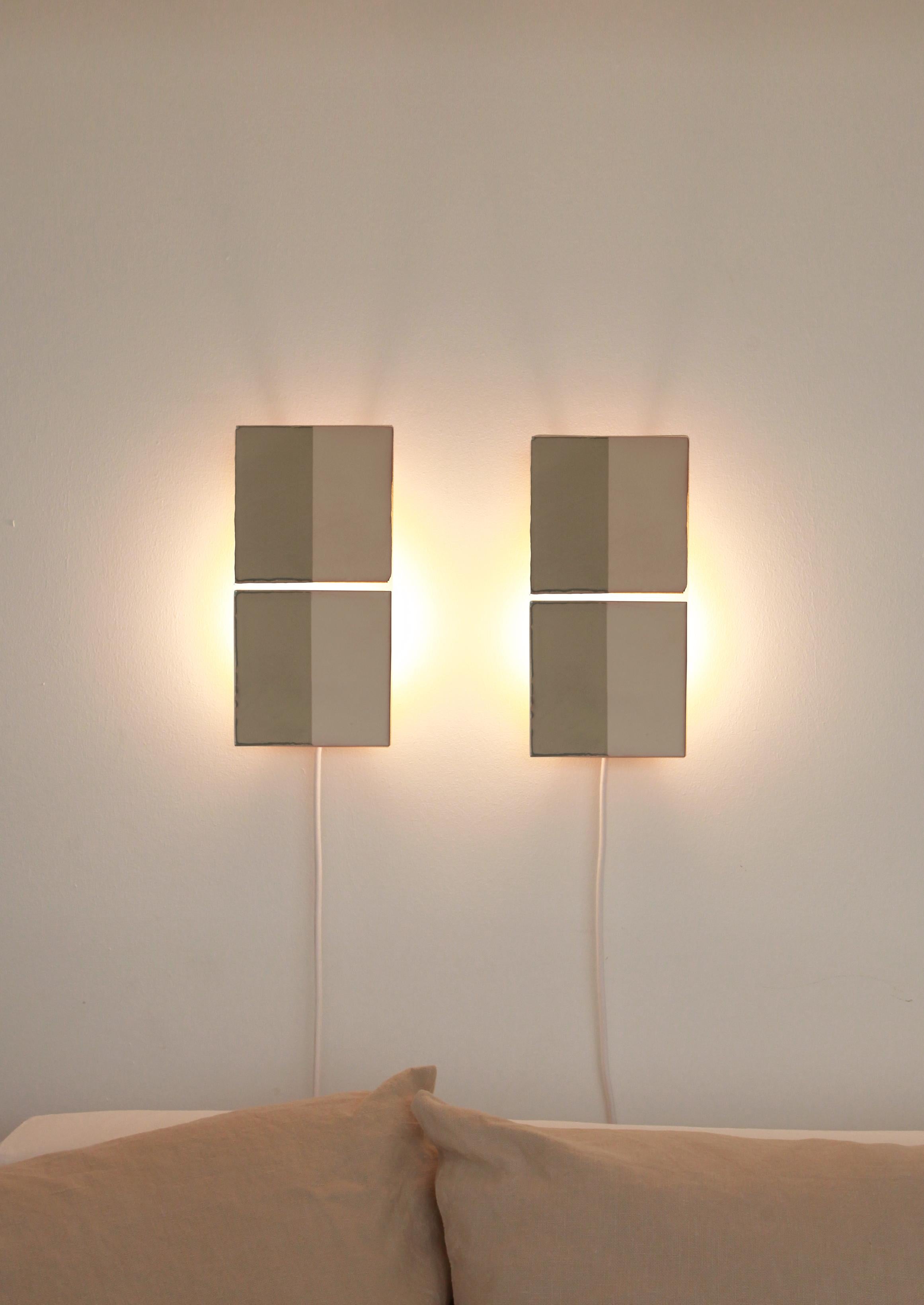 XXIe siècle et contemporain Applique décorative en céramique verte de Tiles Line par Violaine d'Harcourt en vente