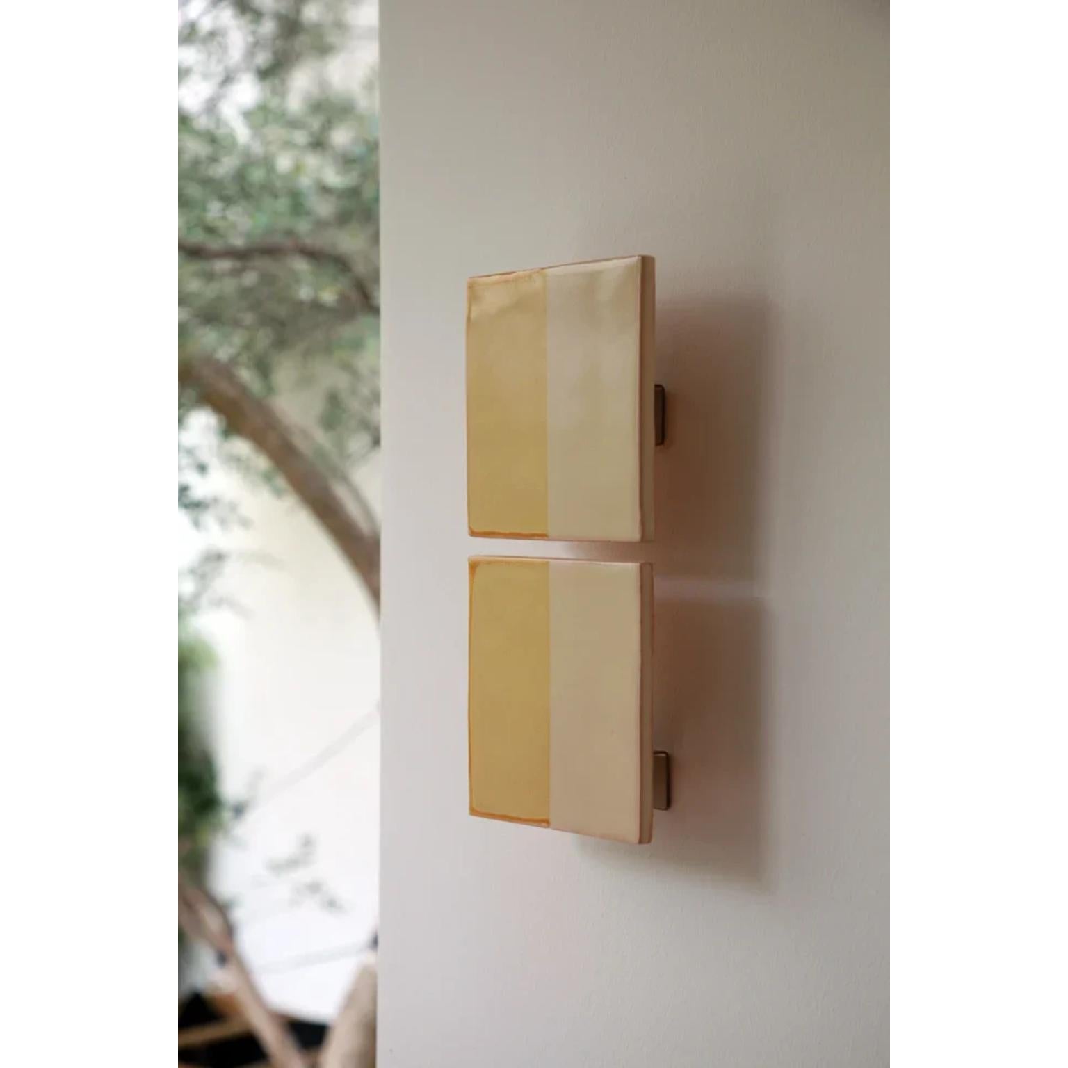 Autre Applique décorative en céramique jaune Tiles Line by Violaine d'Harcourt en vente