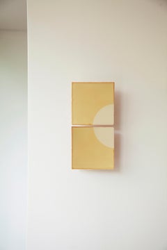 Tiles Moon Yellow Ceramic Decorative Wall Lamp by Violaine d'Harcourt