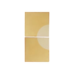 Tiles Moon Yellow Ceramic Decorative Wall Lamp by Violaine d'Harcourt