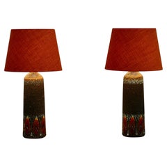 Tilgmans Ceramic Table Lamps, Sweden, 1960s, Pair with Shades