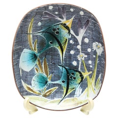 Piatto in ceramica dipinto a mano Tilgmans Svezia 1960