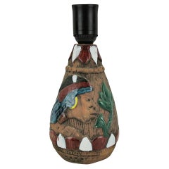 Lámpara de sobremesa de barro Tilgmans Keramik, Suecia, principios de los 50