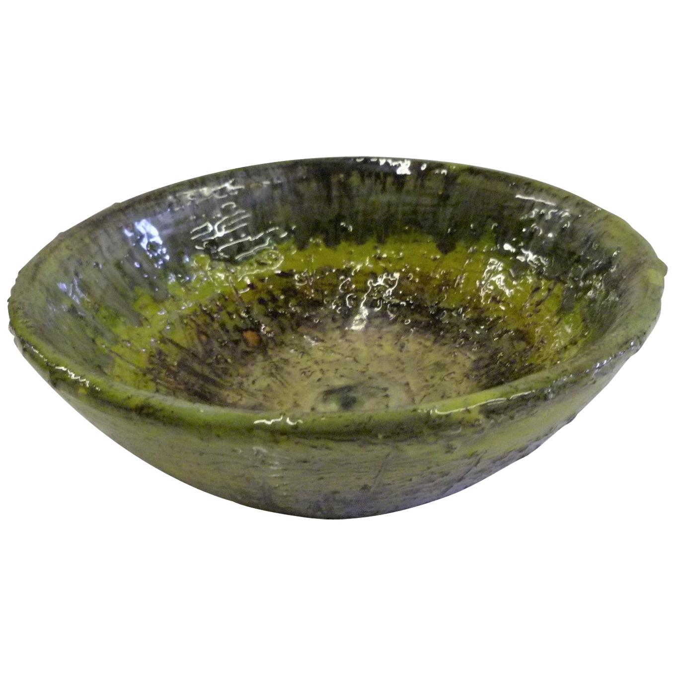 Tilgmans Keramik Mid-Century Modern Brutalist Chamotte Stoneware Bowl, Sweden