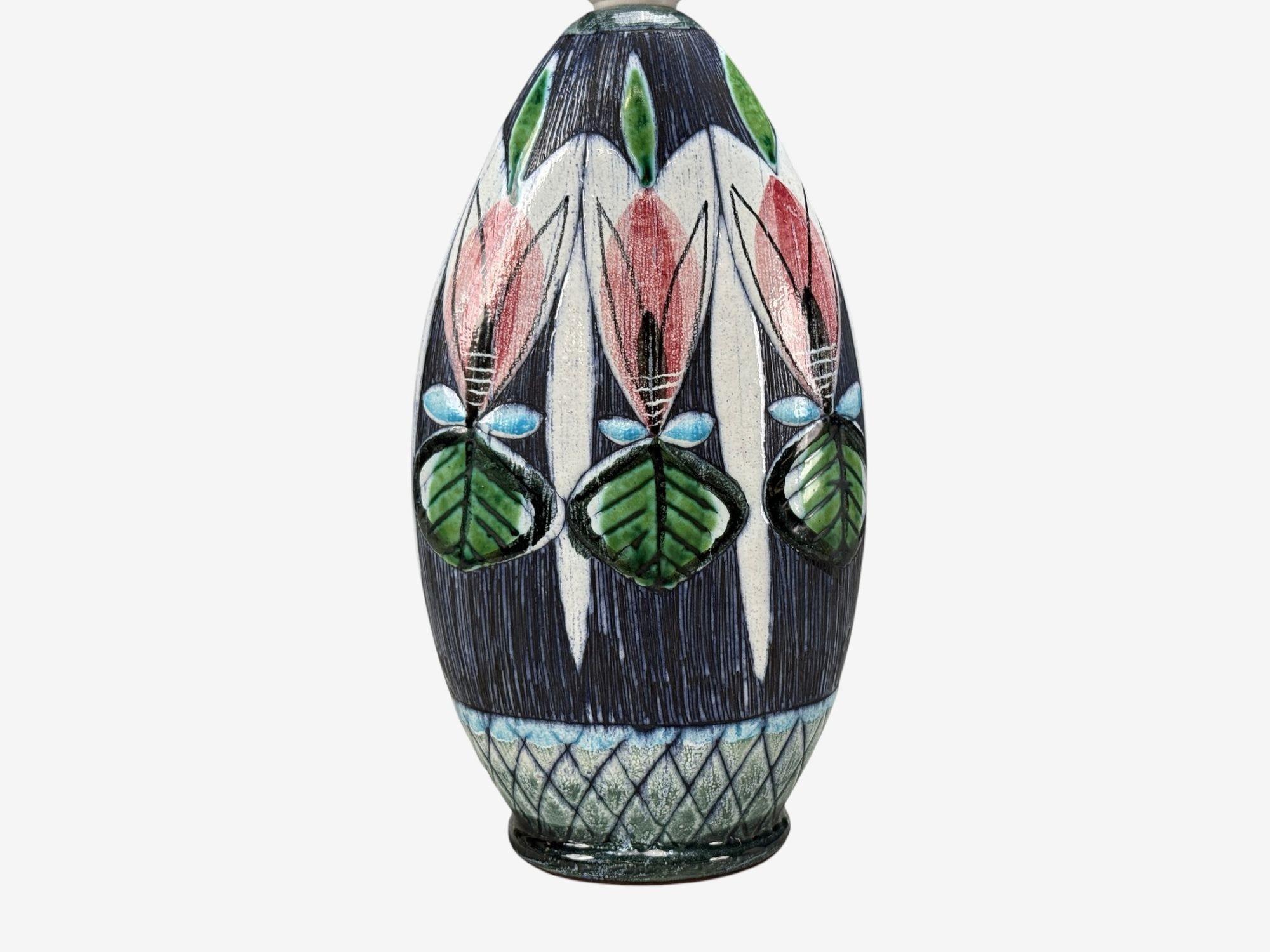 Tilgmans Keramik, Swedish Modern, Ceramic, Table Lamp, Sweden, 1960s For Sale 4