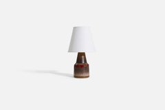 Tilgmans Keramik, lampe de table, grès émaillé incisé, Suède, années 1960