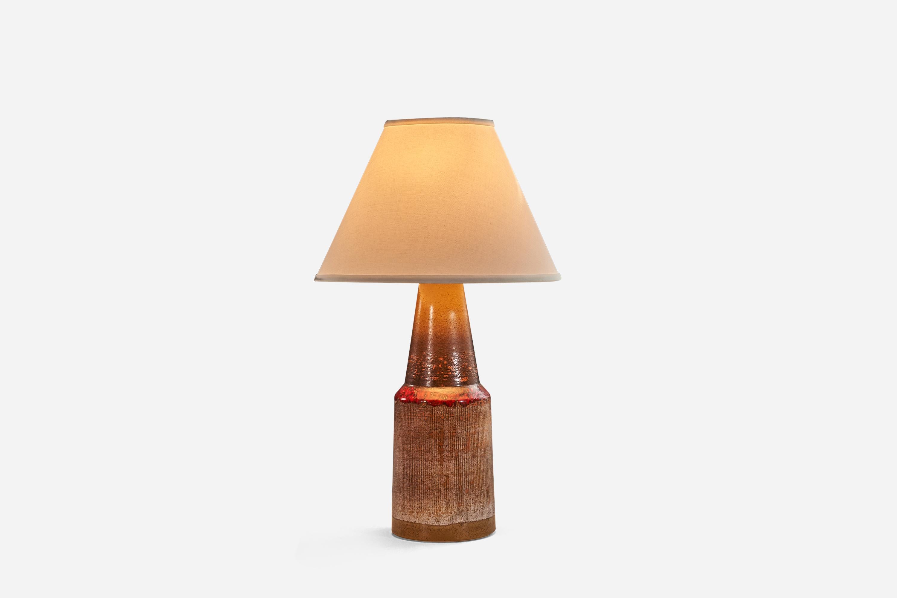 Mid-Century Modern Tilgmans Keramik, Table Lamp, Glazed Stoneware, Sweden, 1960s For Sale