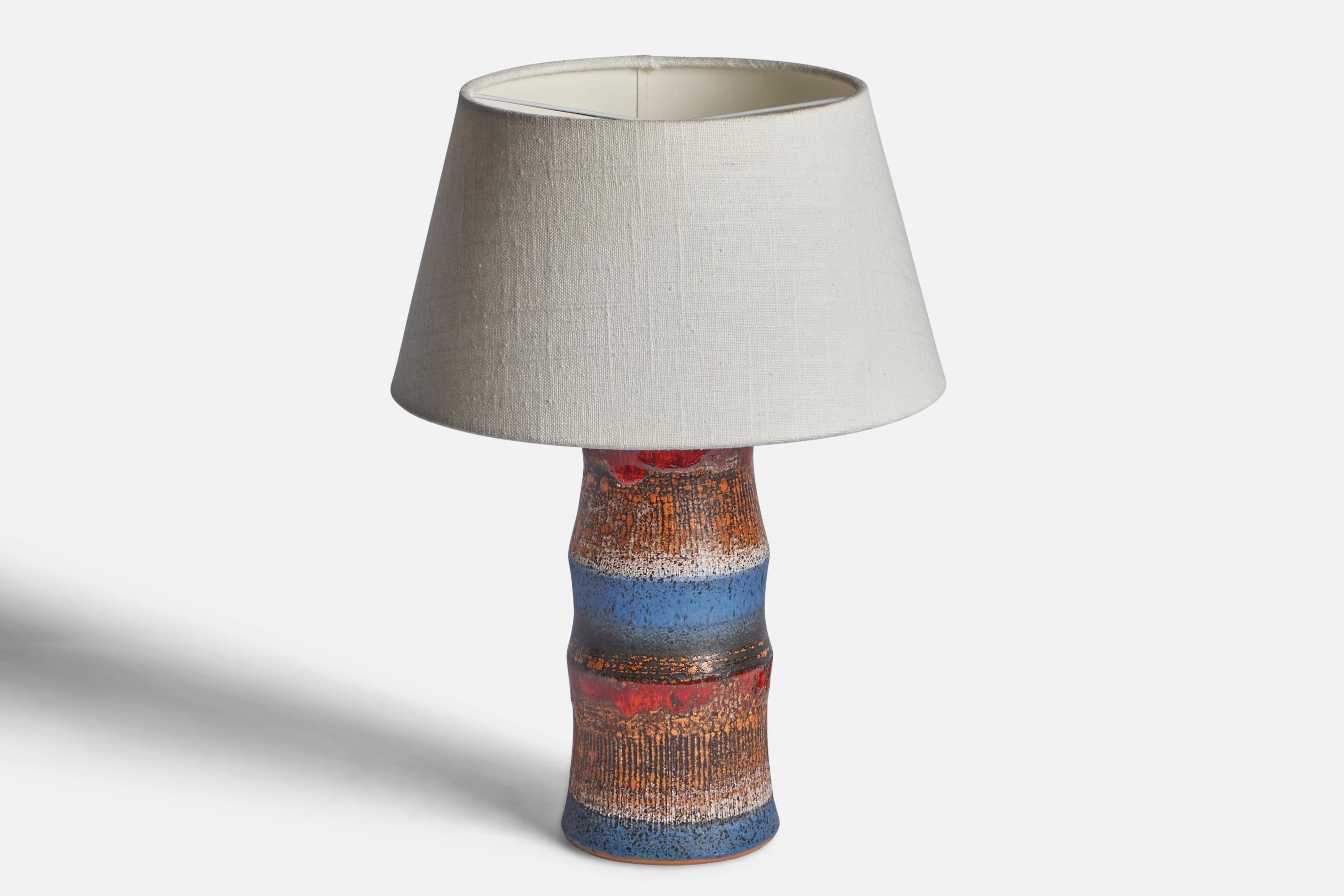 Mid-Century Modern Tilgmans Keramik, Table Lamp, Stoneware, Sweden, 1960s For Sale