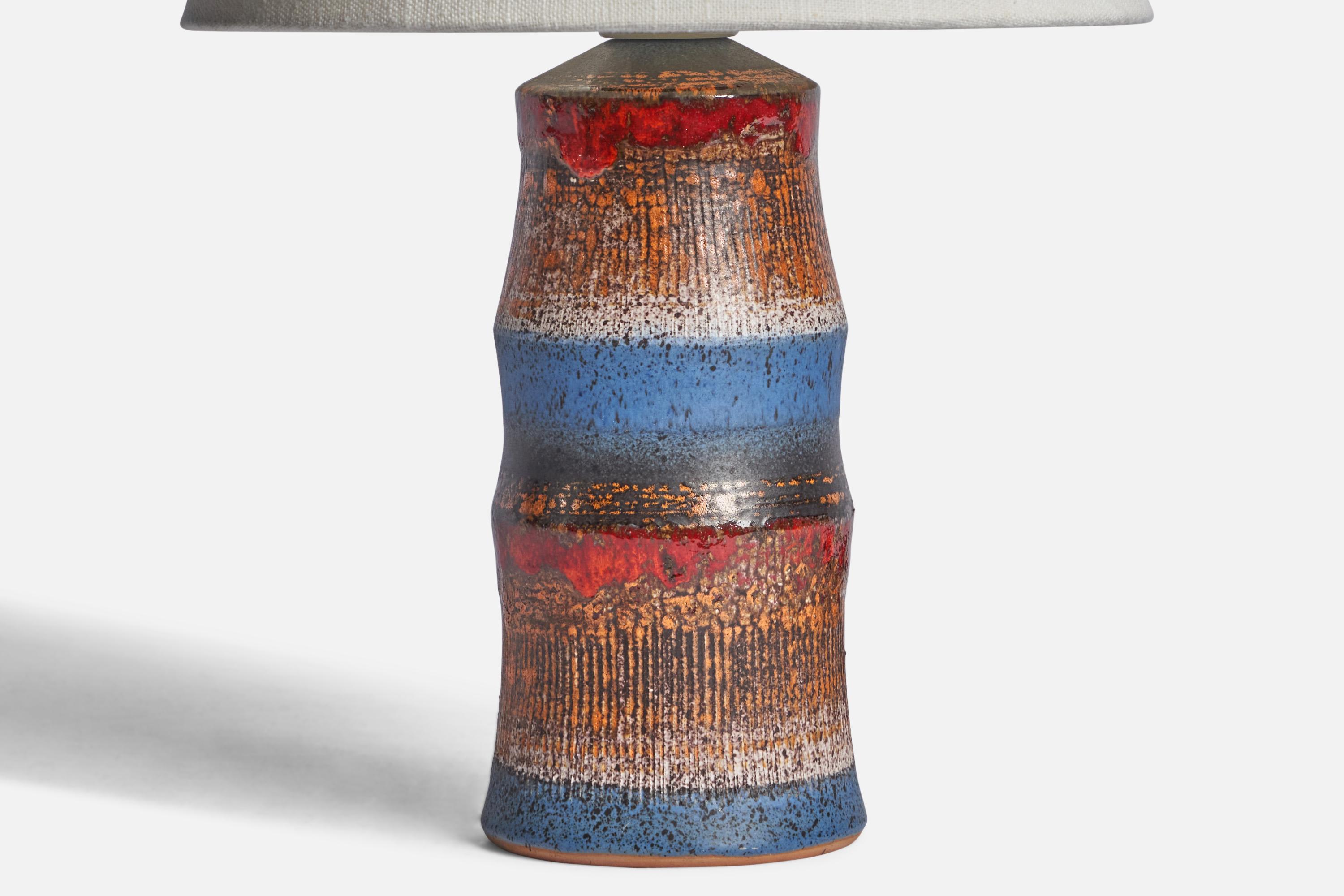 Swedish Tilgmans Keramik, Table Lamp, Stoneware, Sweden, 1960s For Sale