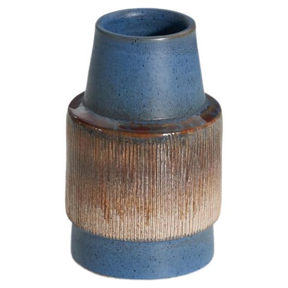 Tilgmans Keramik, Vase, Glazed & Incised Stoneware, Sweden, 1950s