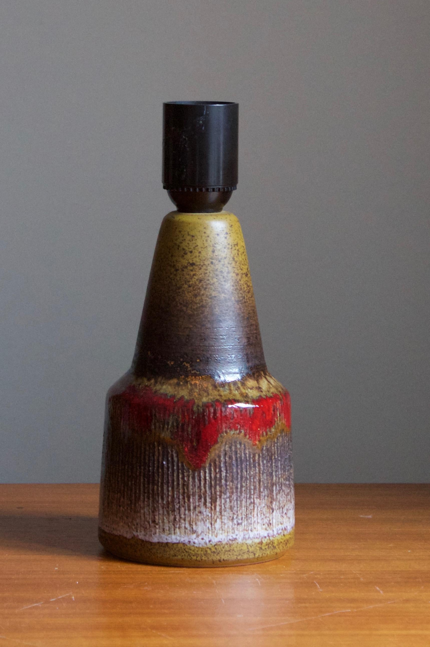 Mid-Century Modern Tilgmans, Small Table Lamp, Glazed Stoneware, Sweden, 1950s