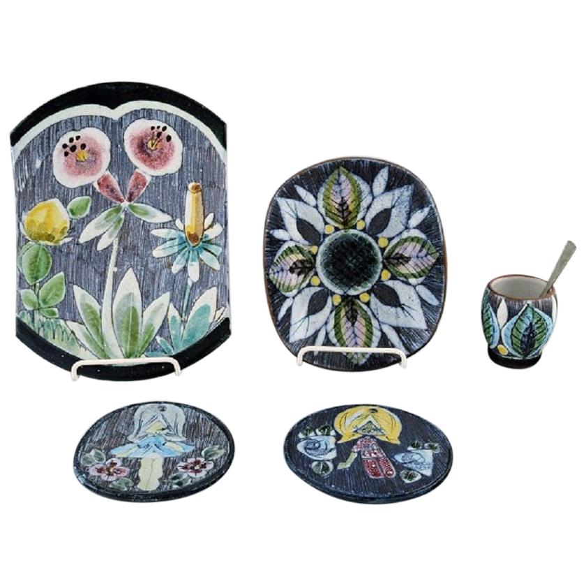 Tilgmans Sweden, a Collection of Ceramics Decorated with Girls and Floral Motifs