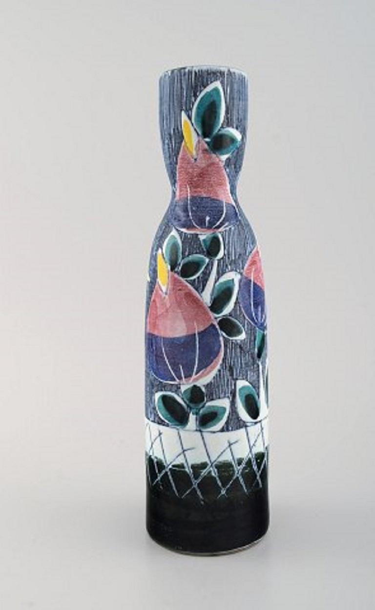 Swedish Tilgmans, Sweden, Vase in Glazed Ceramics with Young Woman, Mid-20th Century For Sale