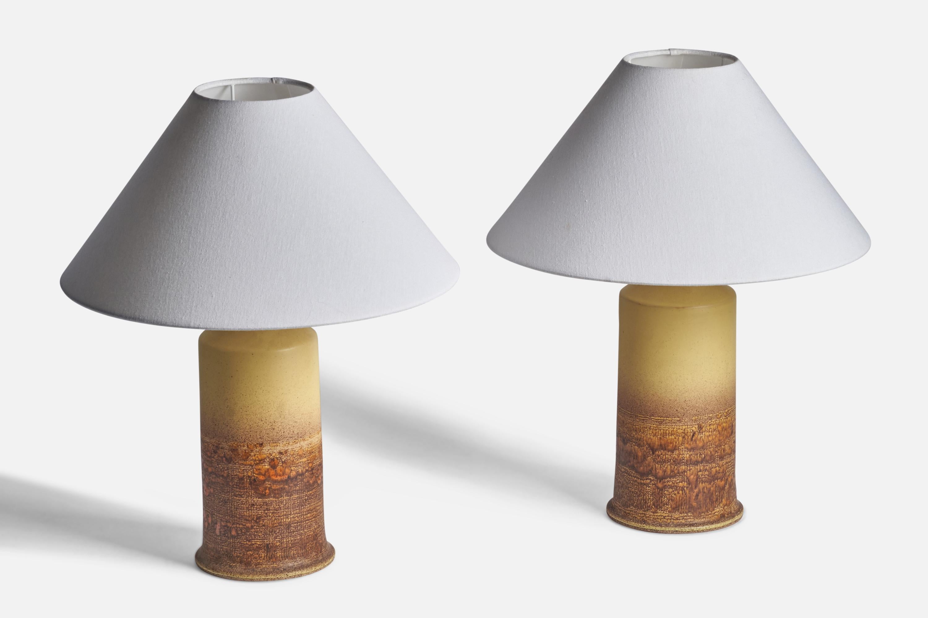 Mid-Century Modern Tilgmans, Table Lamps, Stoneware, Sweden, 1960s For Sale