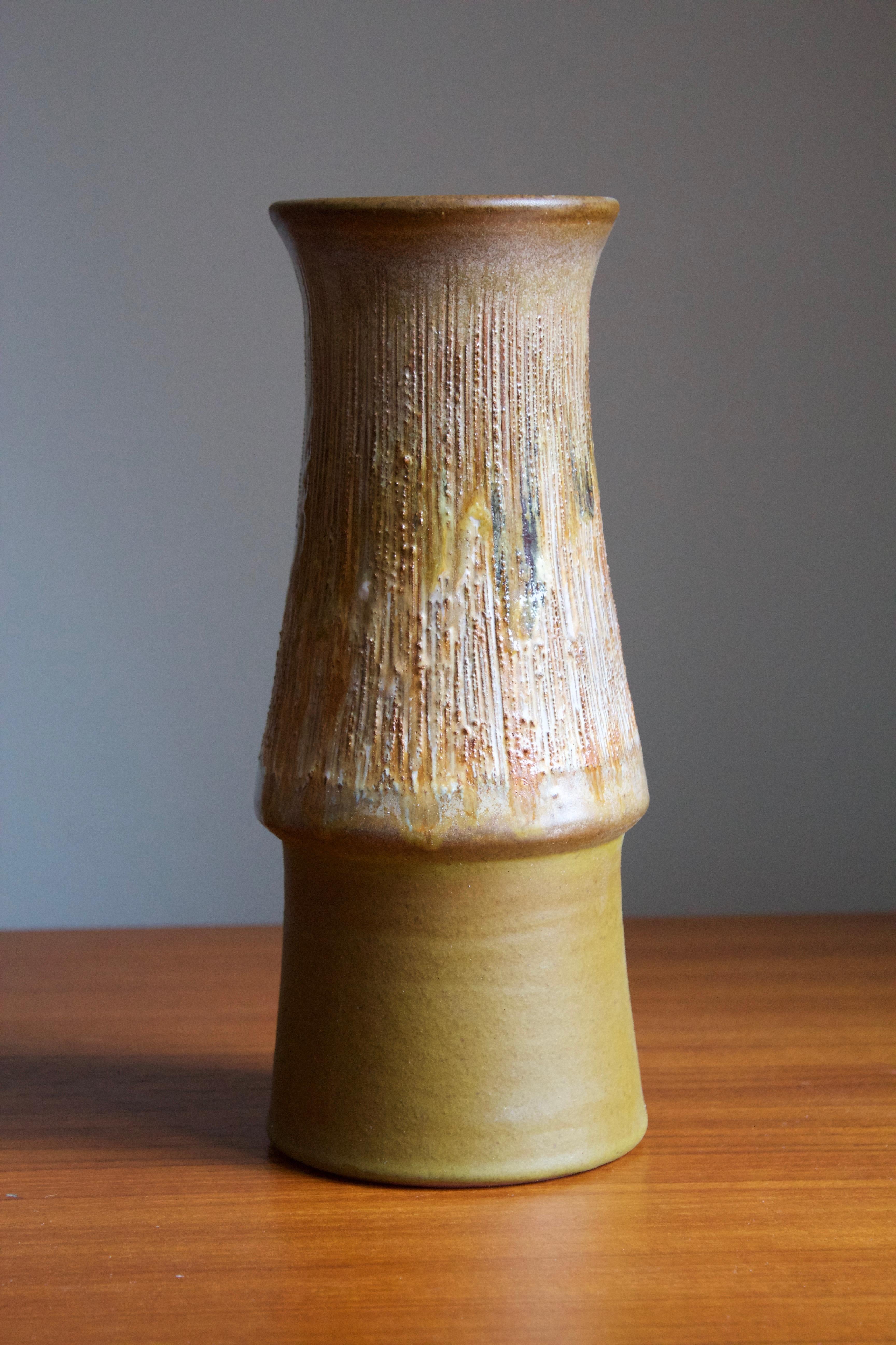 Mid-Century Modern Tilgmans, Vase, Glazed Stoneware, Sweden, 1950s