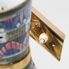 Tilgmans wall lights a pair in hand painted Ceramic Unique Sweden 1960