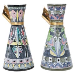 Tilgmans wall lights a pair in hand painted Ceramic Unique Sweden 1960
