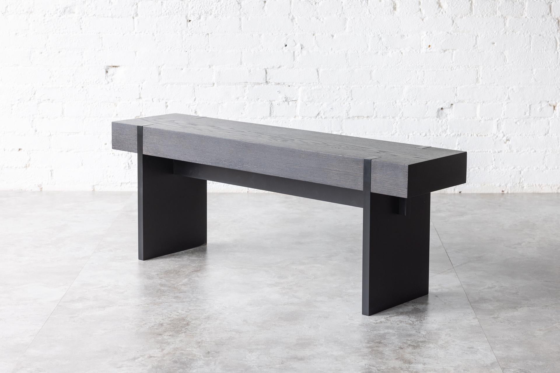 Contemporary Tillikum Black Fir Bench by Autonomous Furniture For Sale