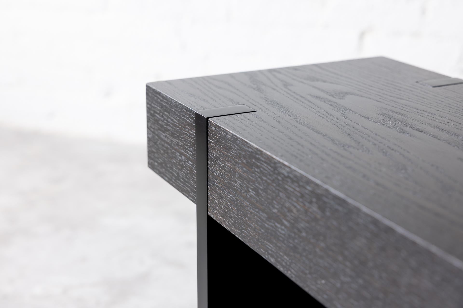 Tillikum Black Oak Bench by Autonomous Furniture In New Condition For Sale In Victoria, BC
