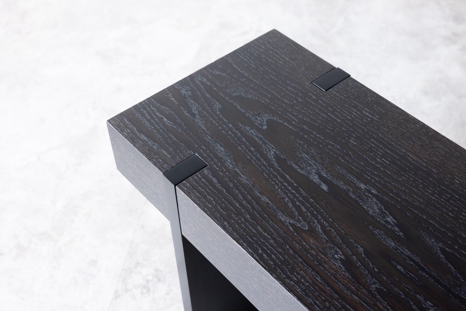 Contemporary Tillikum Black Oak Bench by Autonomous Furniture For Sale