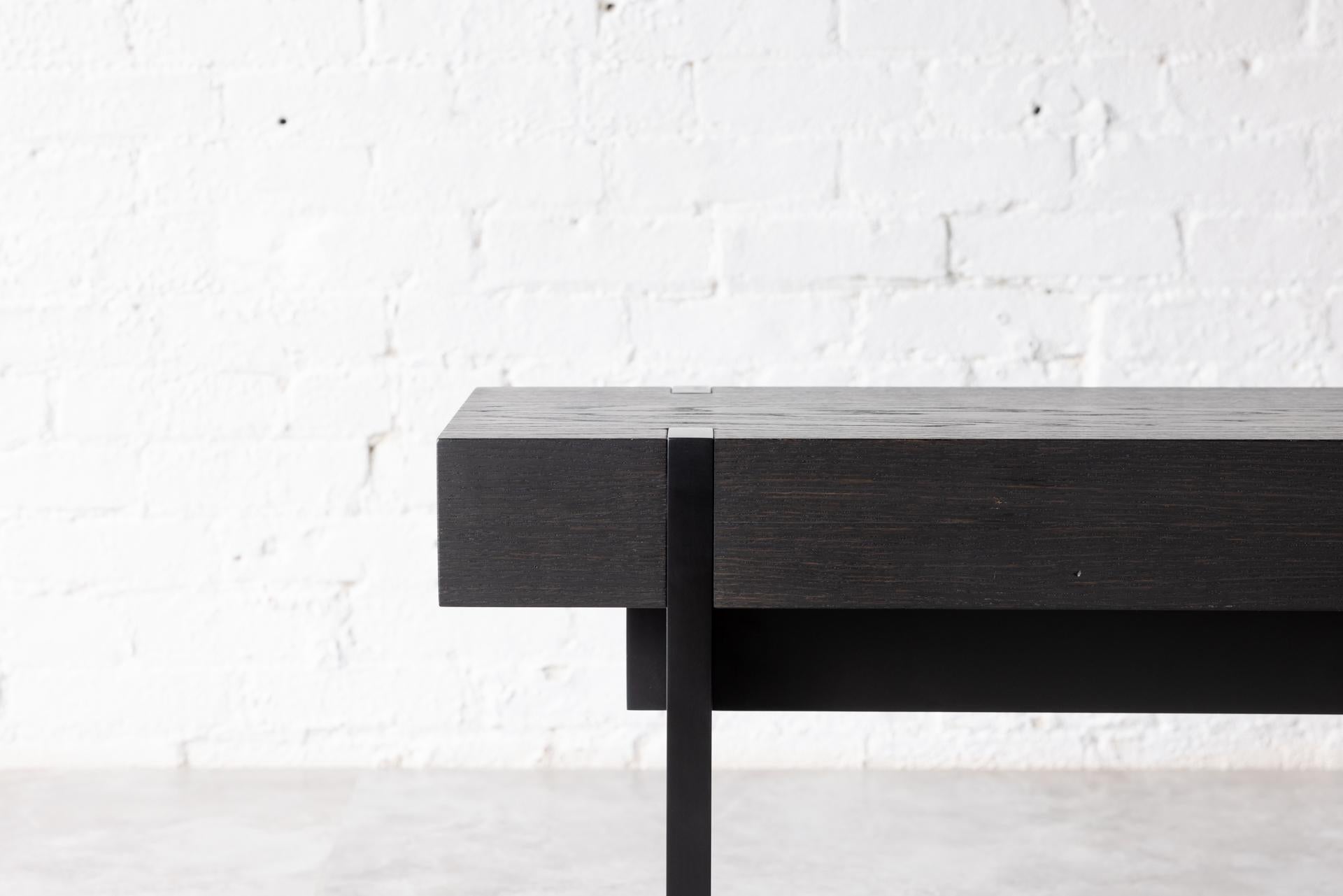 Tillikum Black Oak Bench by Autonomous Furniture For Sale 1
