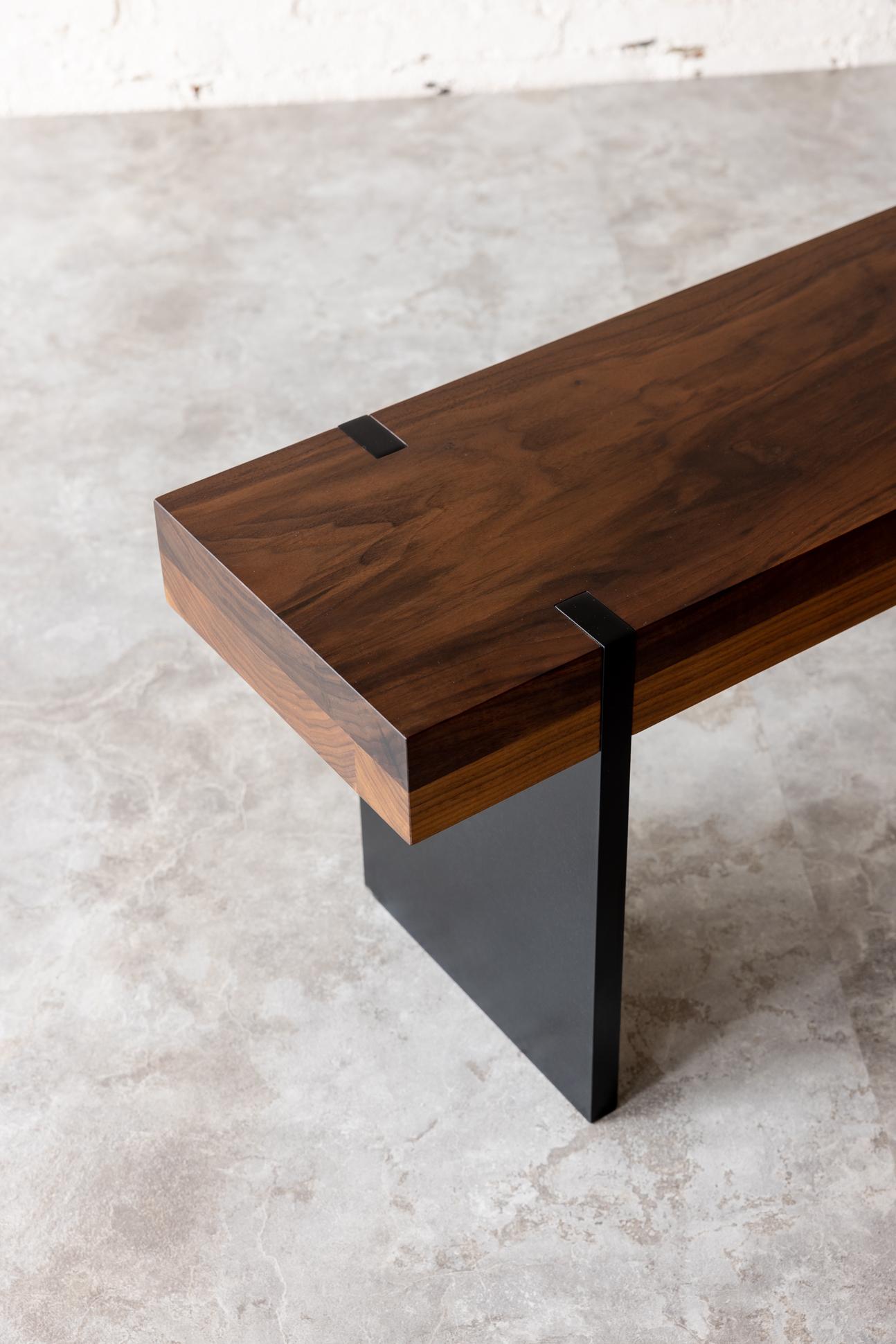 Tillikum Black Walnut Bench by Autonomous Furniture In New Condition For Sale In Victoria, BC