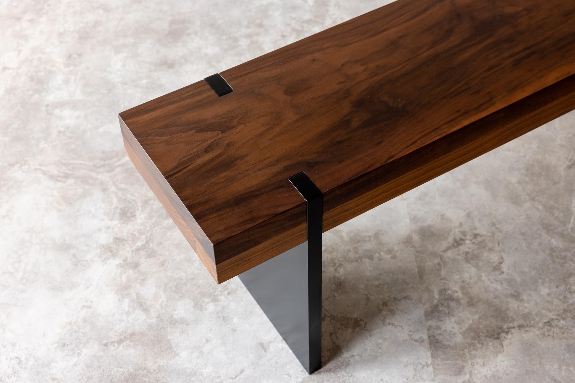 Contemporary Tillikum Black Walnut Bench by Autonomous Furniture For Sale