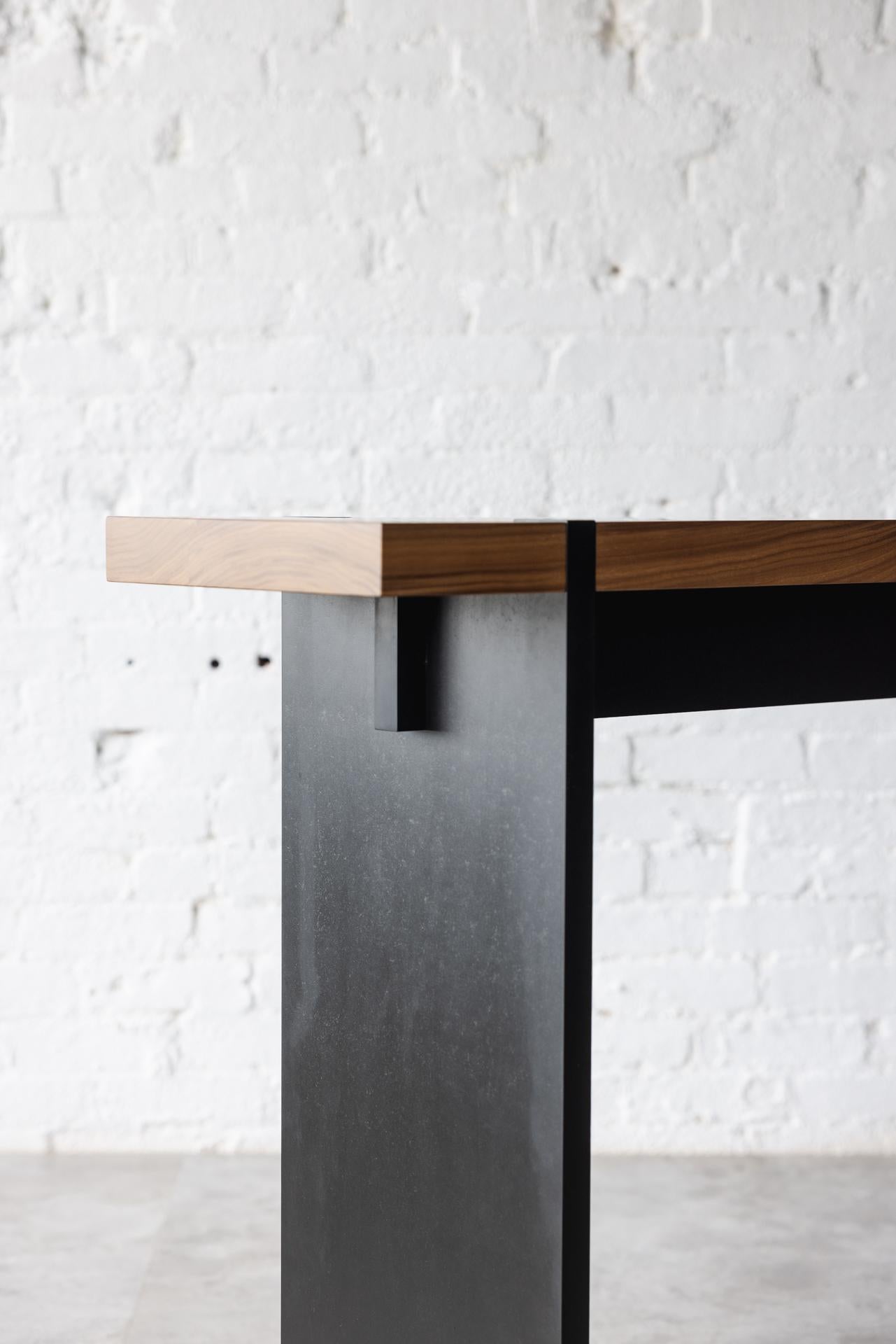 Tillikum Black Walnut Wood and Matte Black Legs Console by Autonomous Furniture In New Condition For Sale In Victoria, BC
