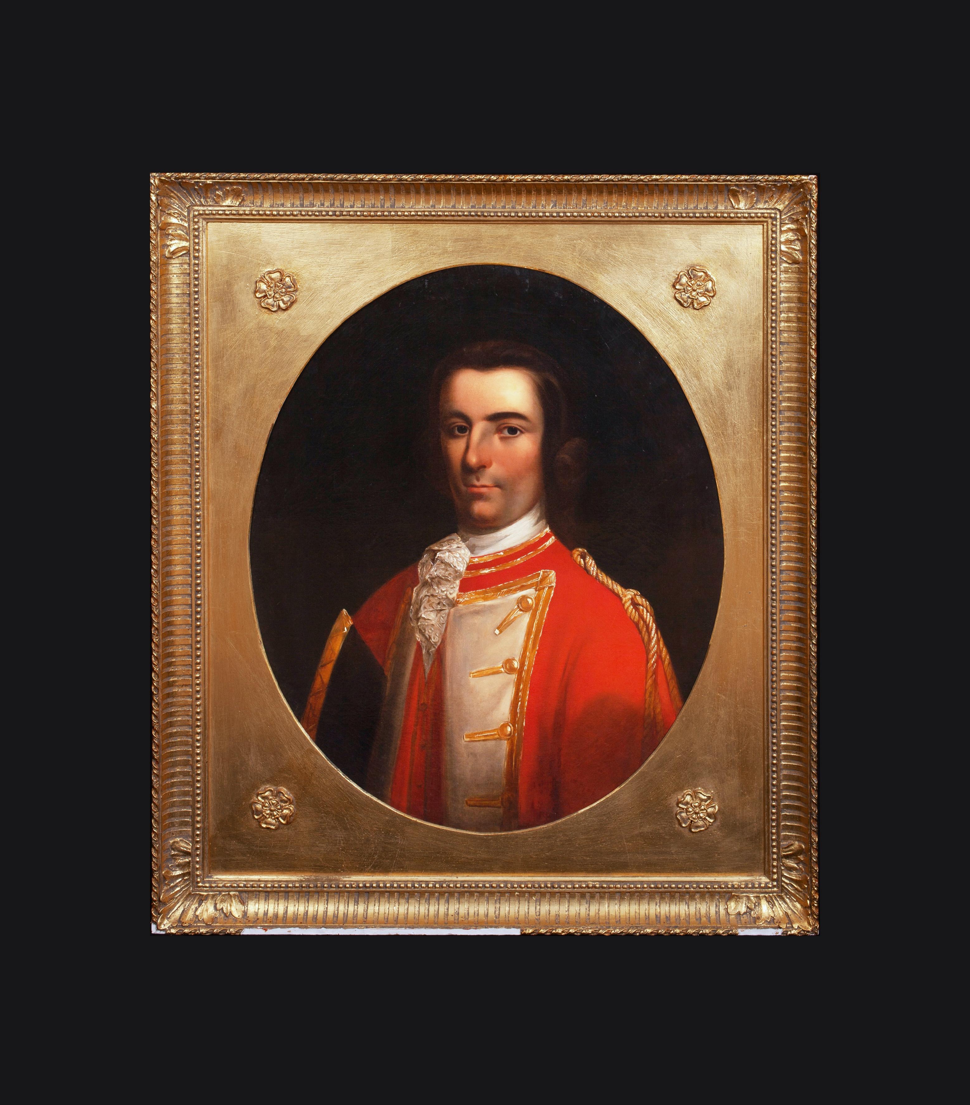 Portrait d'un officier militaire irlandais, 18ème siècle - Painting de Tilly Kettle
