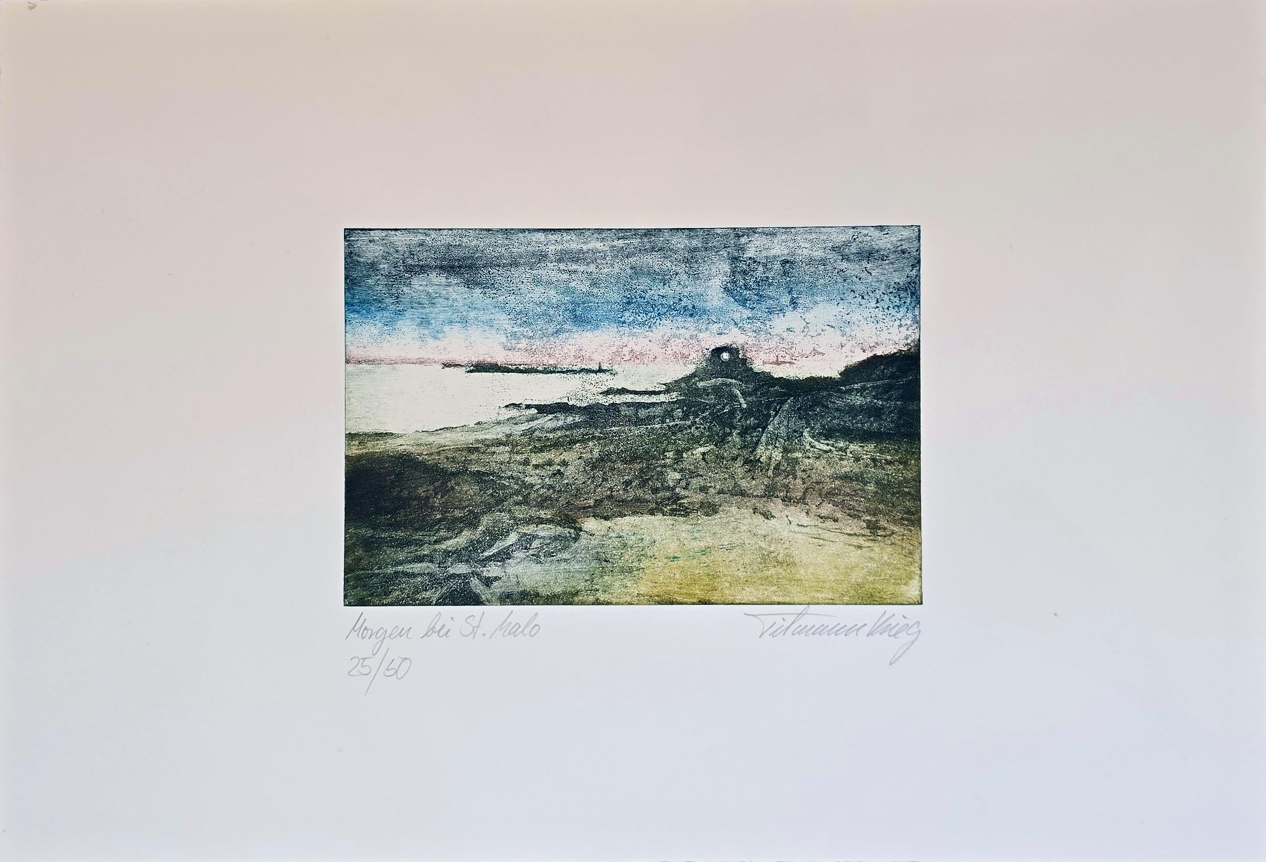 Morning at St. Malo from folio "Bretagnemappe Finis Terrae" (48% OFF LIST PRICE) - Print by Tilmann Krieg