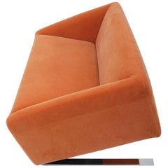 Tilt Sofa in Orange Mohair, circa 1980