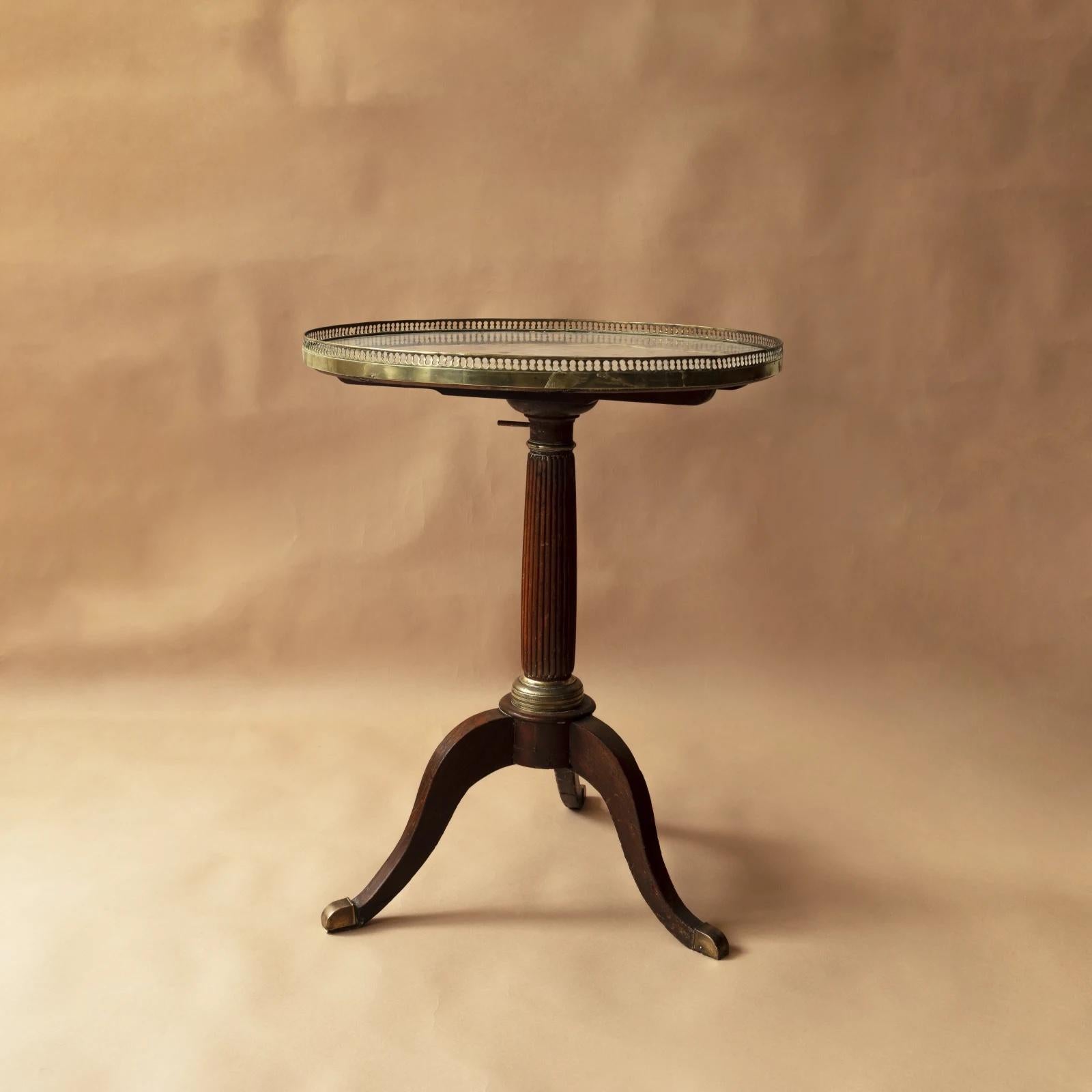 French Tilt Top Gueridon with Marble Top