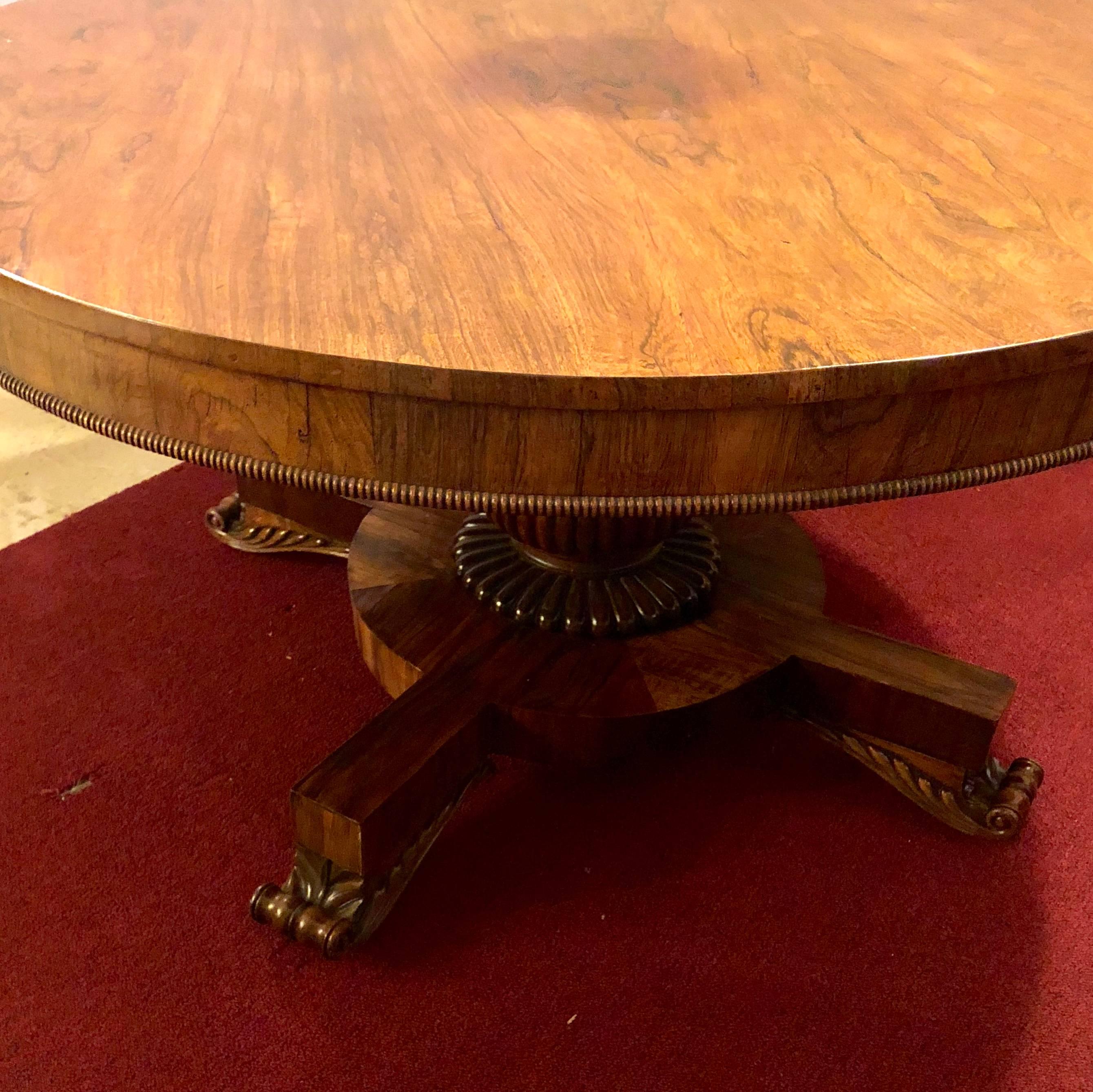 Tilt-Top Rosewood Breakfast / Centre Table with Claw Feet All Original 10