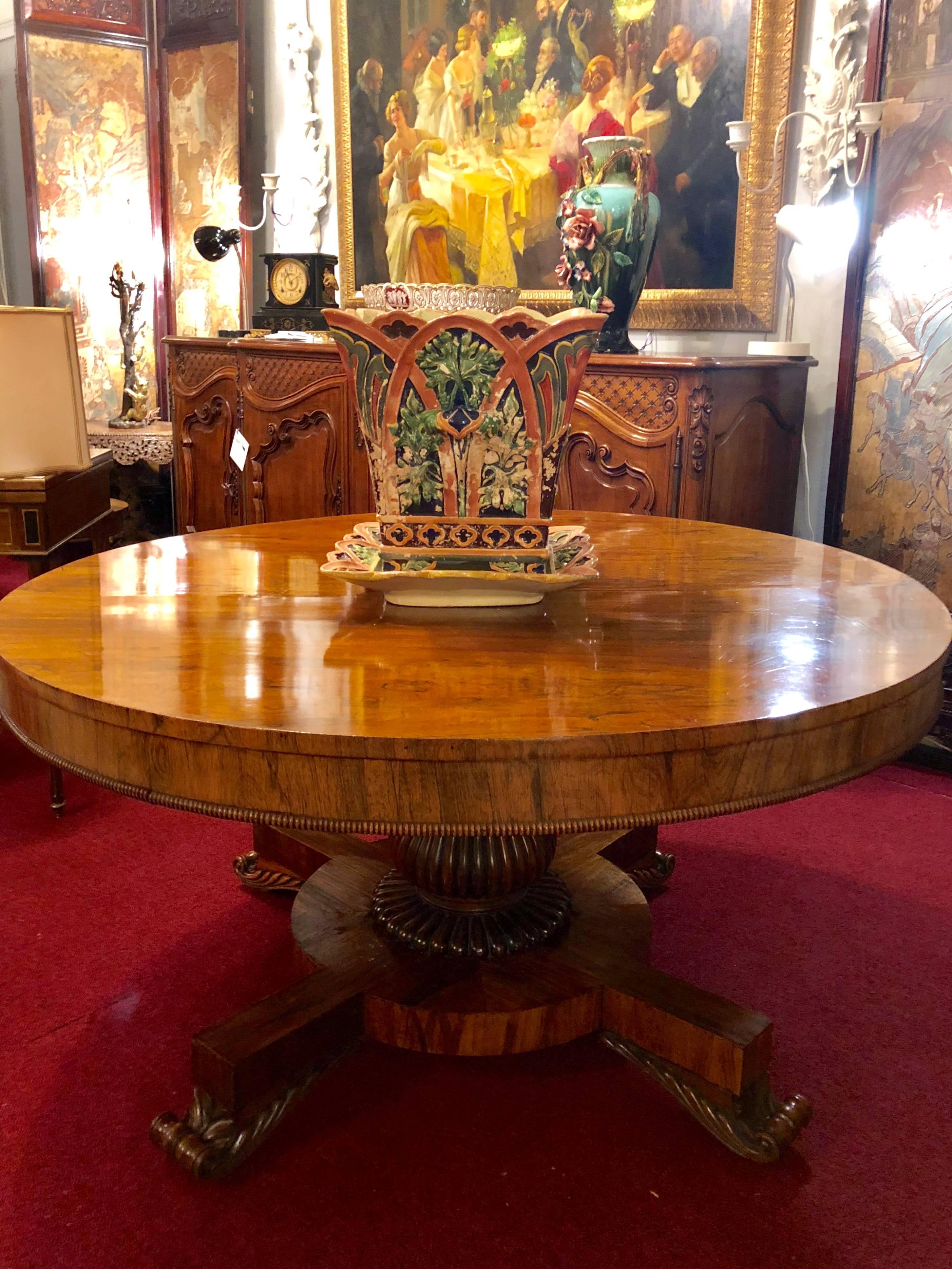 Tilt-Top Rosewood Breakfast / Centre Table with Claw Feet All Original 14