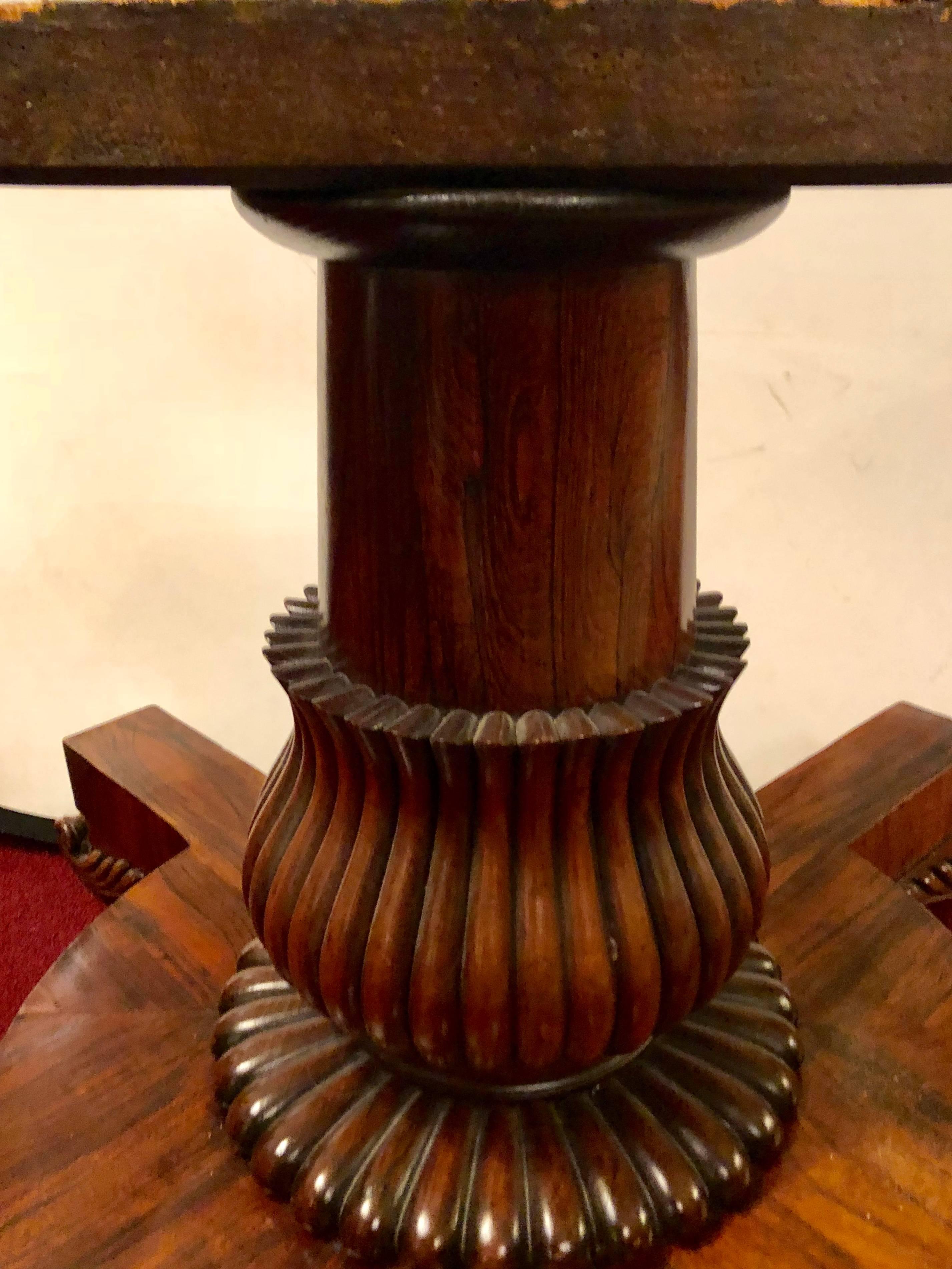 Tilt-Top Rosewood Breakfast / Centre Table with Claw Feet All Original 1