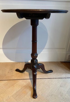 Tilt top table in red walnut