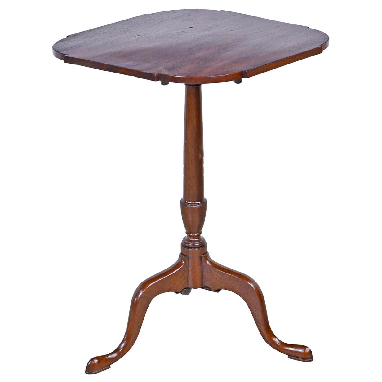 Tilt-Top Tripod Pedestal Table/ Candlestand in Mahogany, North Shore, MA For Sale