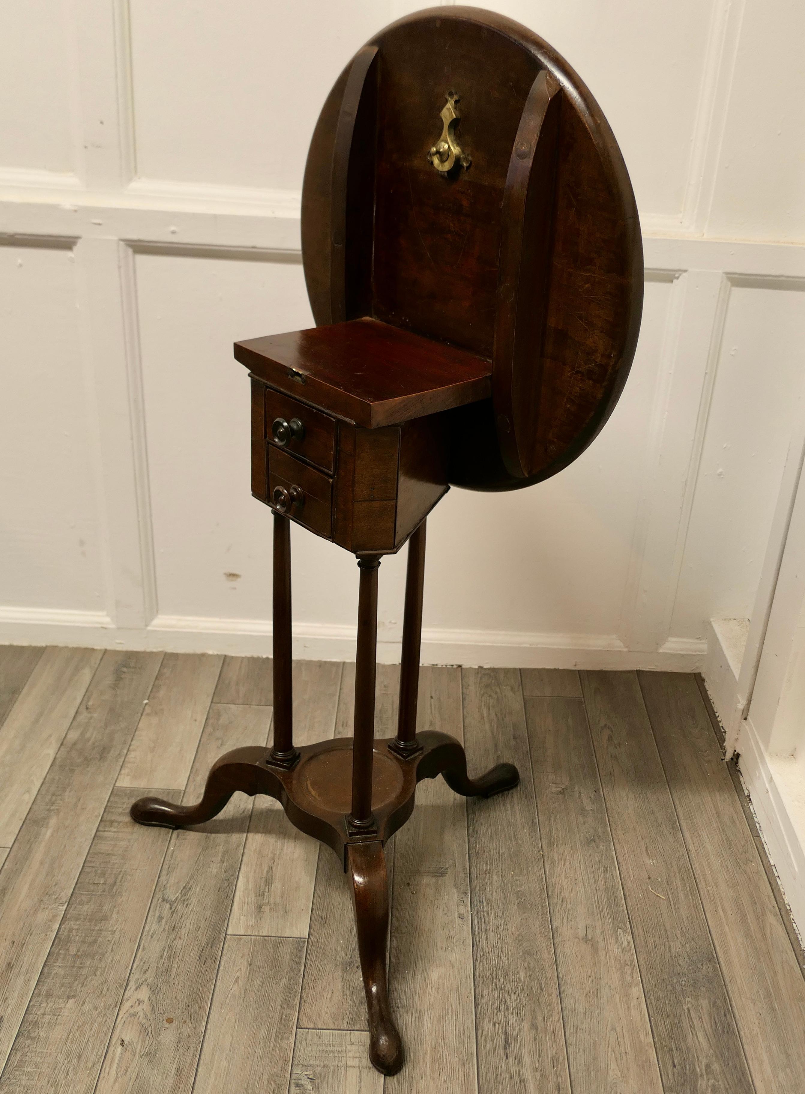 Tilt Top Wine Table with Drawers Under For Sale 4