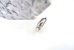 Tilted Slash Diamond Dotted 18 Karat White Gold Men's Band Ring
